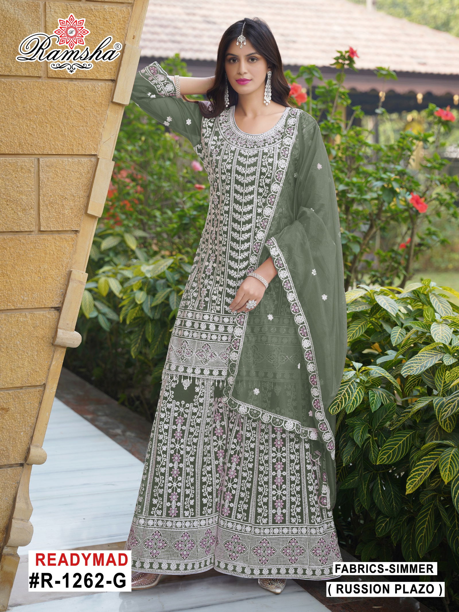 R 1262 Nx E To H By Ramsha Shimmar Pakistani Readymade Suits Orders In India